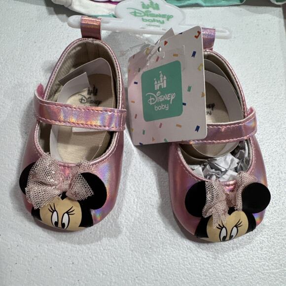 Lot of 3 Little Me Carters Disney Baby Girls 6M Footie, Bodysuit & Shoes Pink - Picture 3 of 9